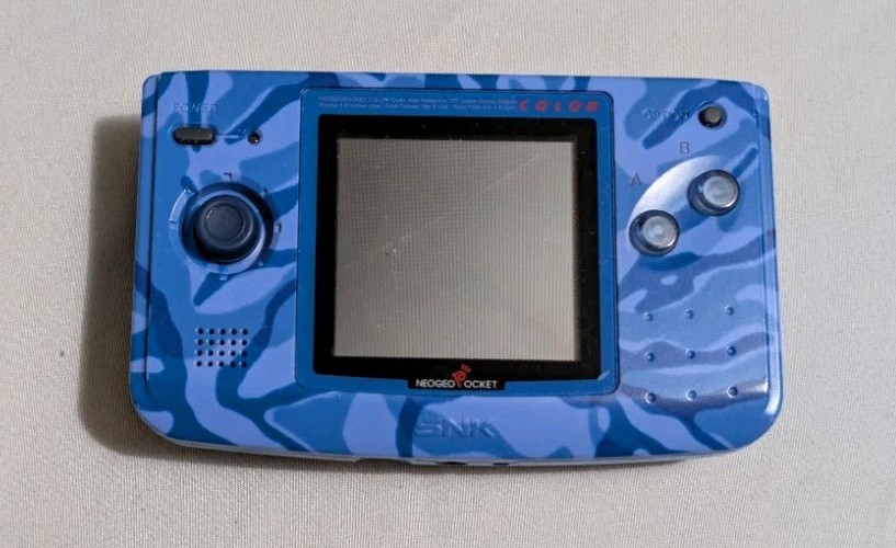 Neo Geo Pocket Color Blue Camo Handheld Working