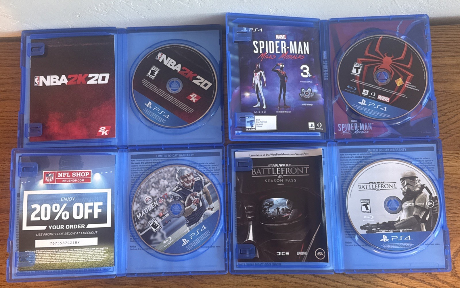 Sony PlayStation 4 Slim 1TB Black Console Bundle 16 Games 2 Remotes Cords Reset