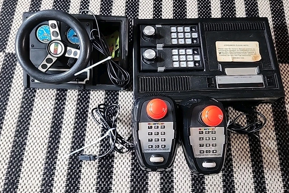 ColecoVision Console Bundle With Steering Wheel & Controllers