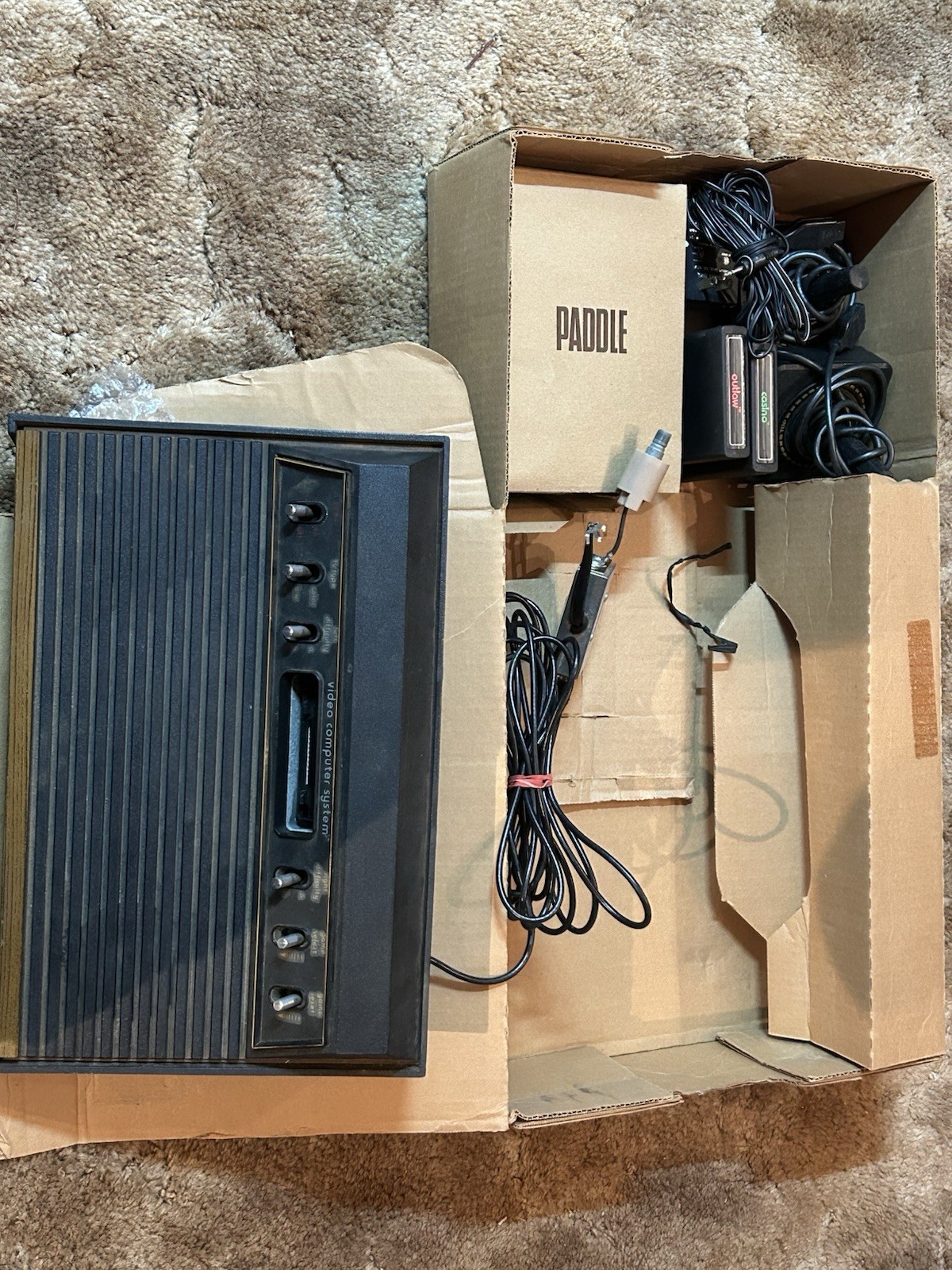 Atari 2600 CX-2600A SYSTEM CONSOLE in BOX & CONTROLLER “Untested Unit”