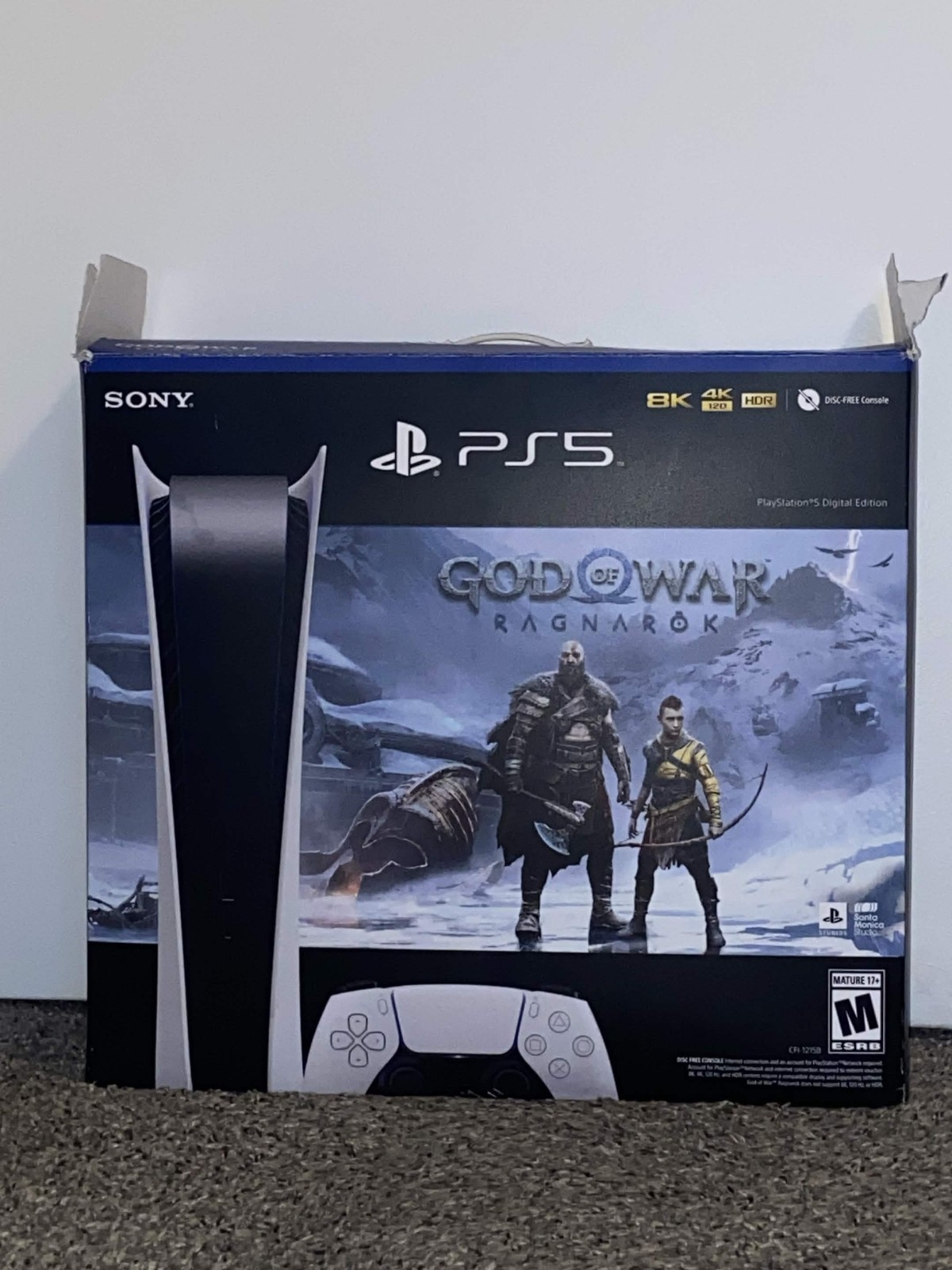 PS5 Digital Edition in Original God of War Ragnarök Box + Dualsense Controller