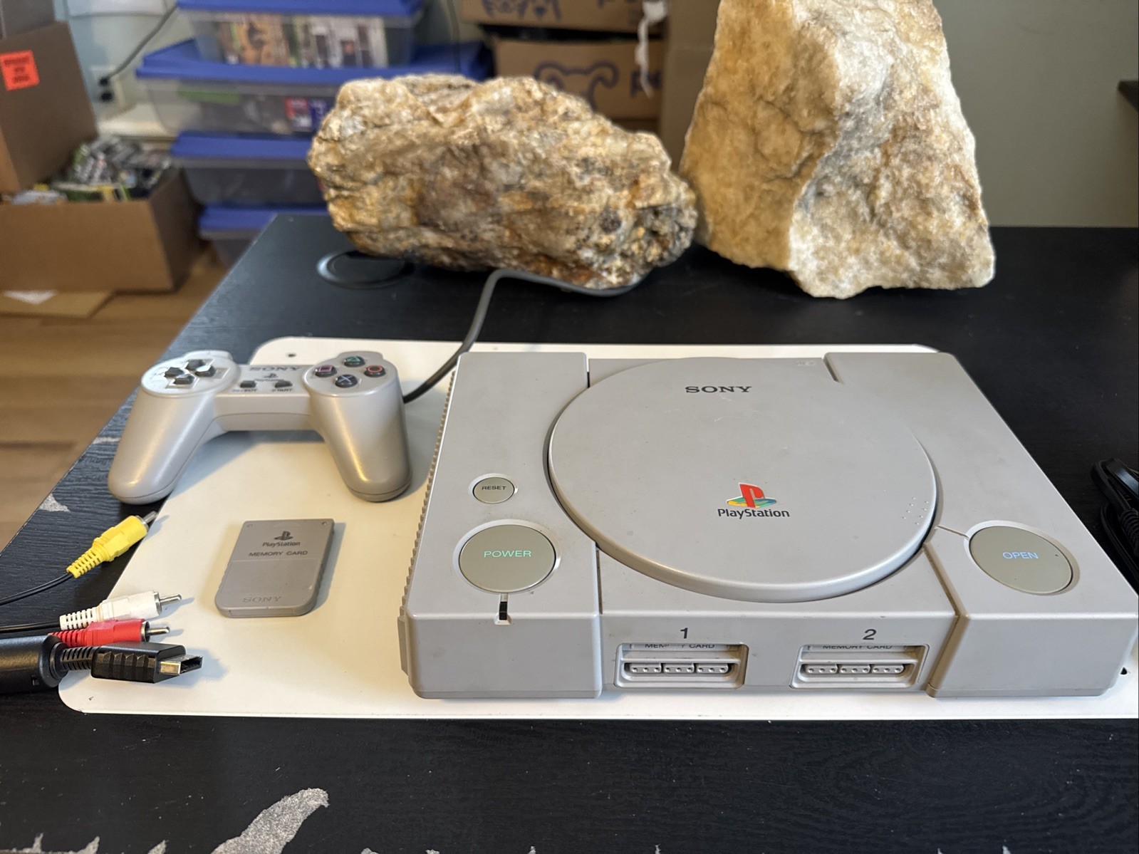 Sony PlayStation 1 Game Console W/ Controller, Memory Card + Cords. Tested/Works