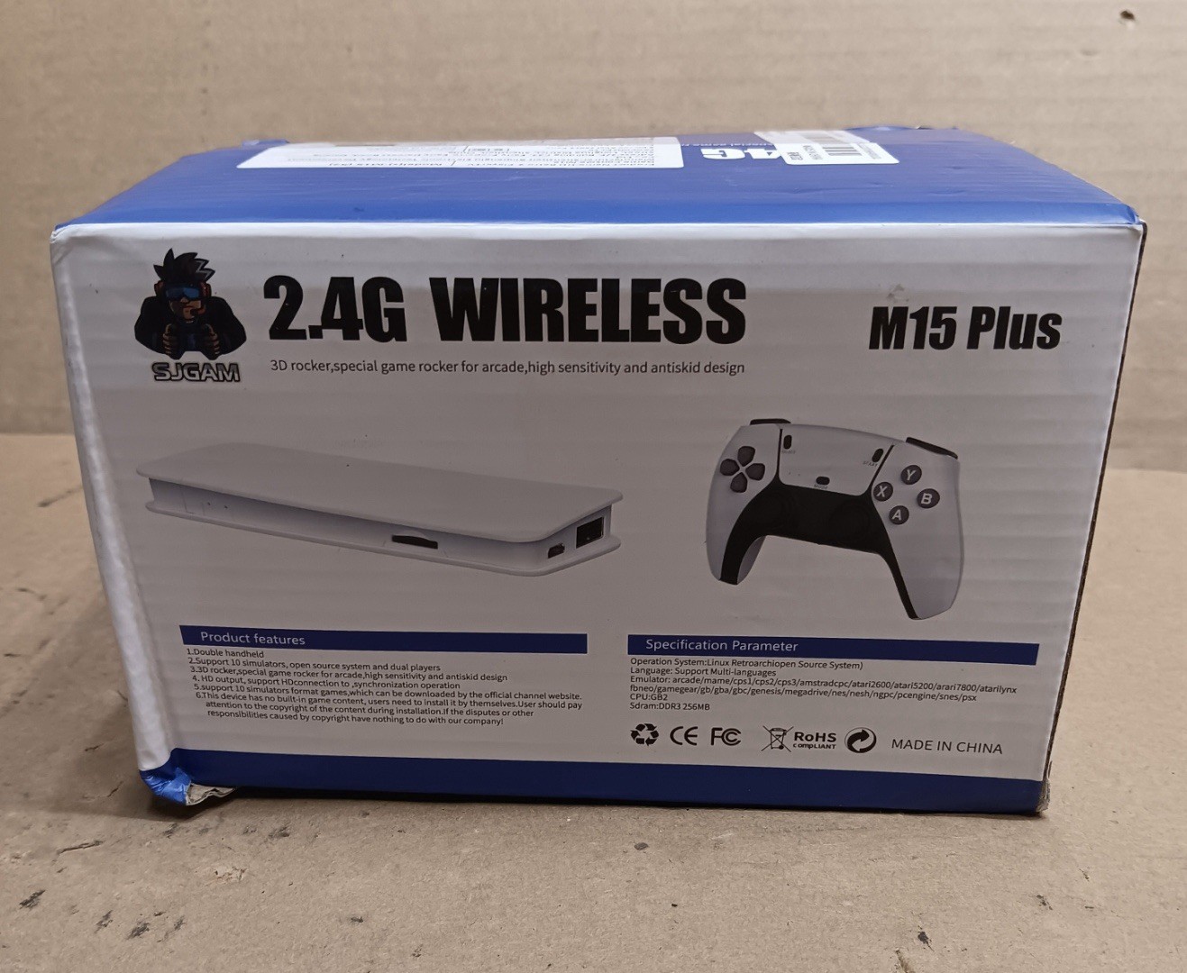 SJGAM M15 Plus Retro Video Game Console White 4K HDMI 2.4G Wireless Controllers