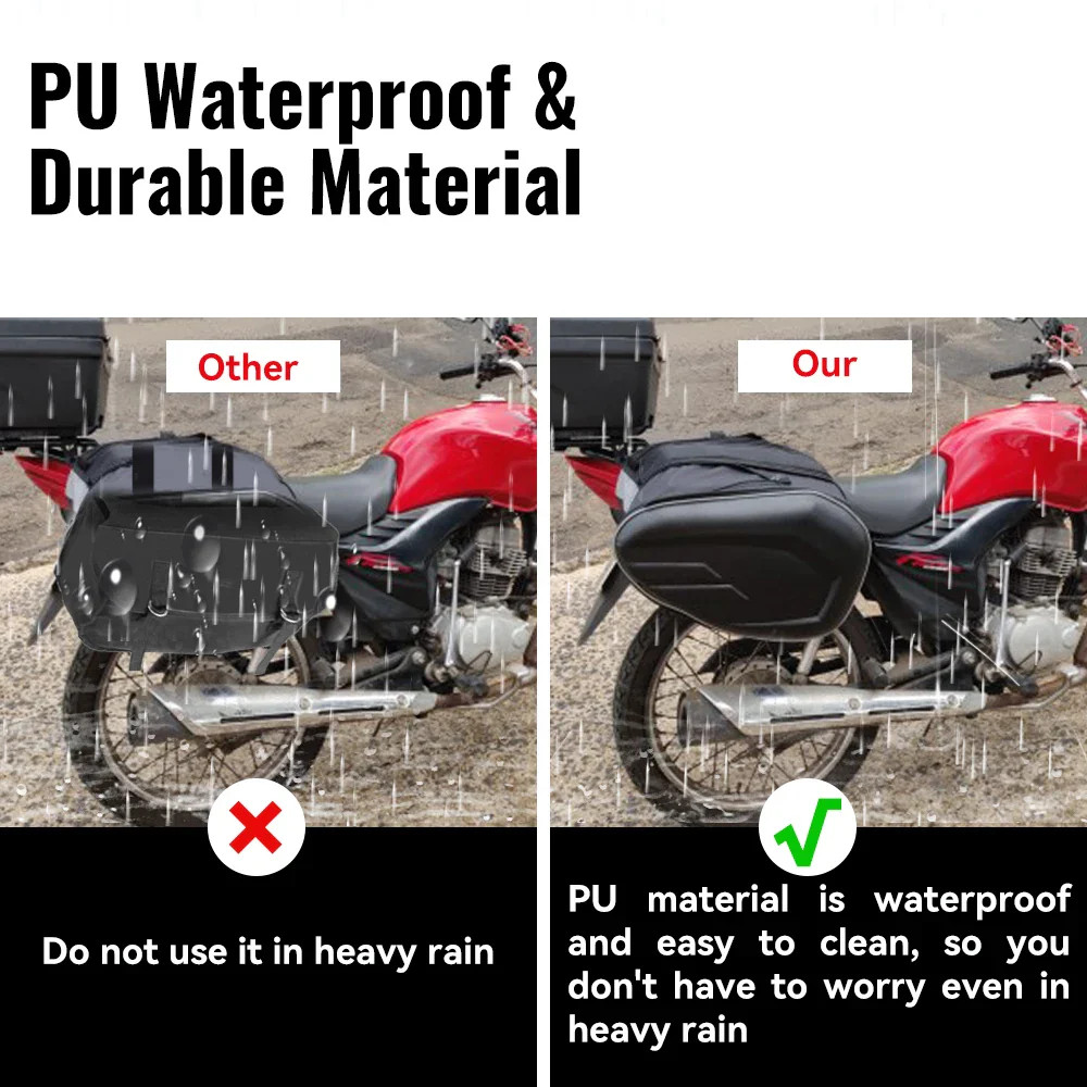 Universal Motorcycle Waterproof Racing Race Helmet Travel Bags Suitcase Saddleba