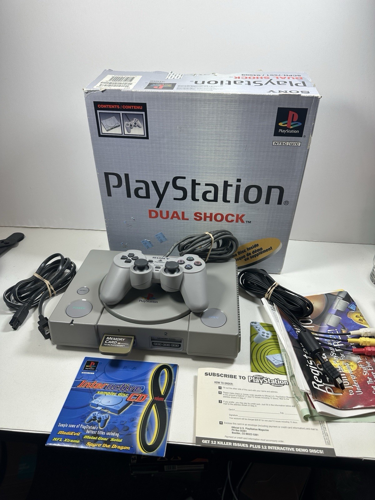 Sony PlayStation 1 PS1 Dual Shock Console – In Original Box – Rough Box