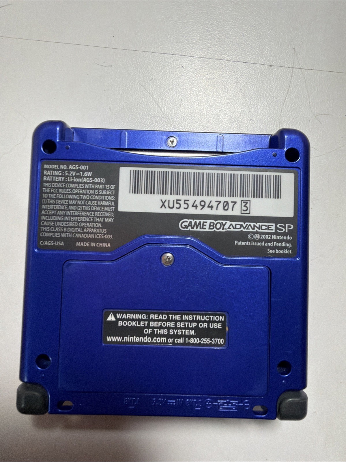 Nintendo Gameboy Advance GBA SP Cobalt Blue Handheld AGS-001+5 Games withCharger