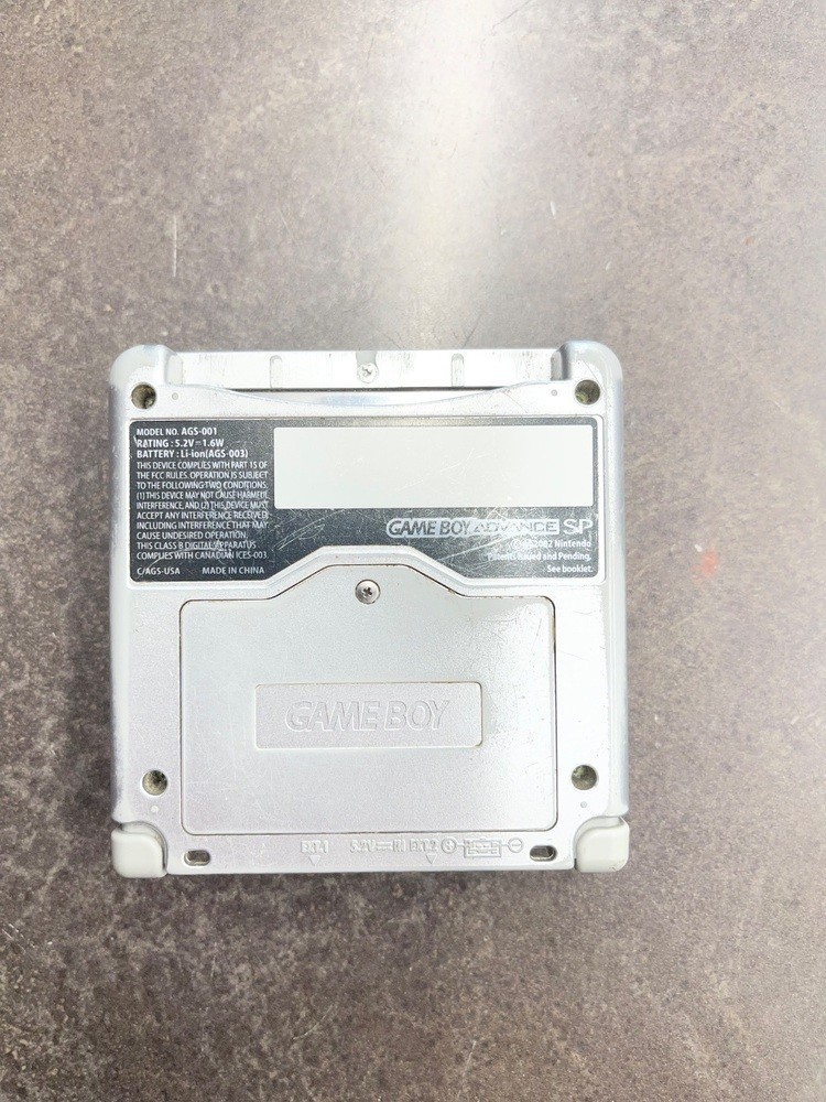 Nintendo Game Boy Advance SP Silver Handheld System (AGS-001)