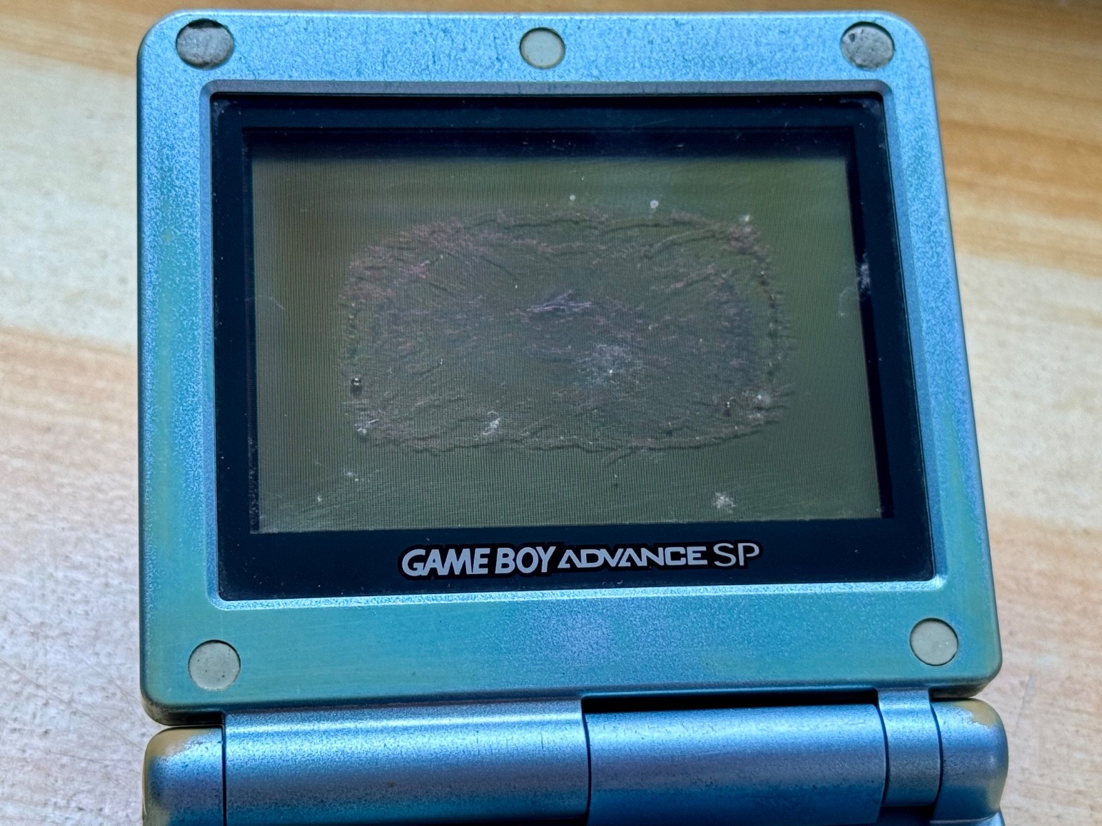 Nintendo Gameboy Advance SP AGS001 Pearl Blue Handheld w/ USB Cable & Battery
