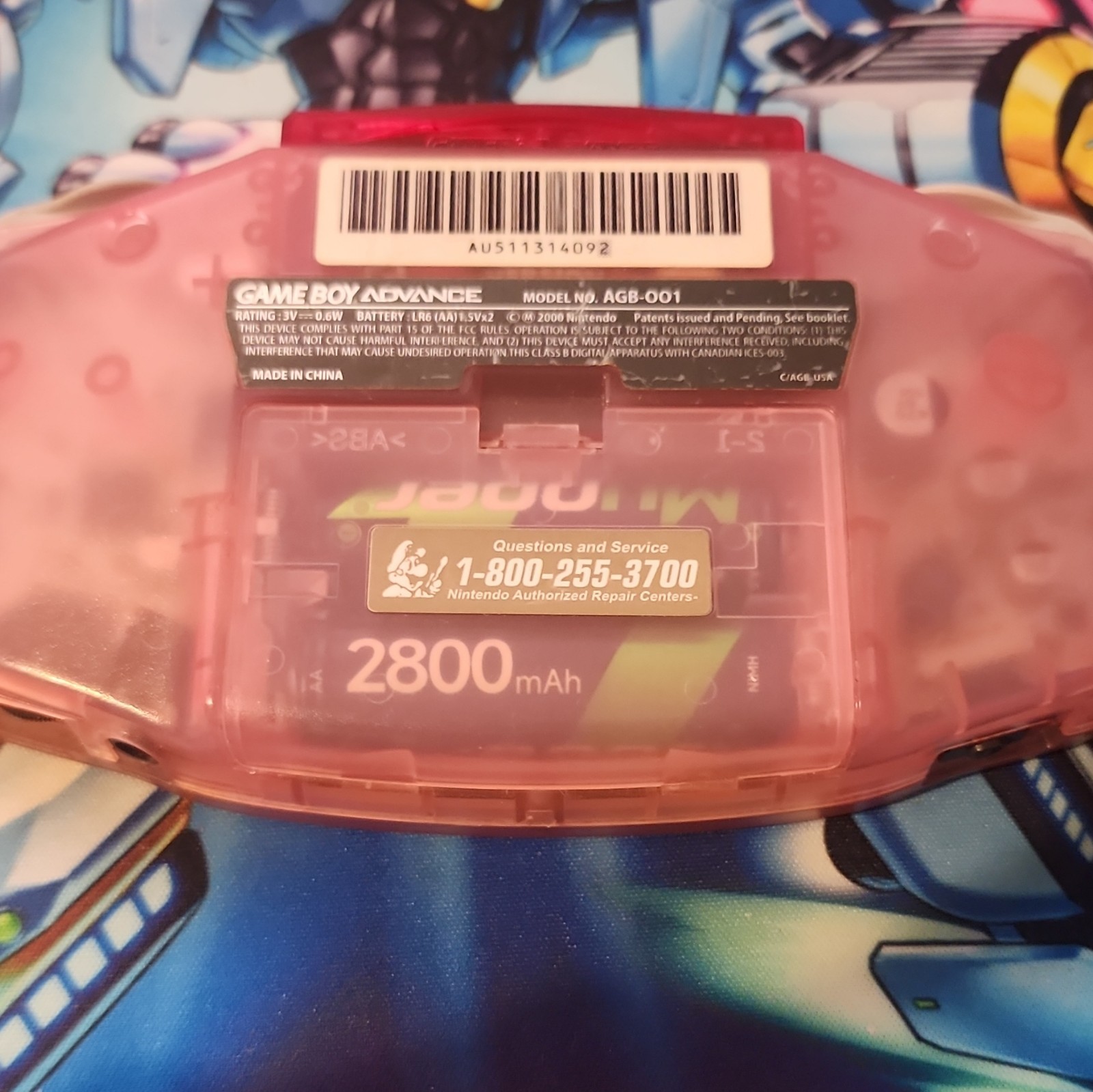 Nintendo Game Boy Advance Pink Handheld Console Model AGB-001