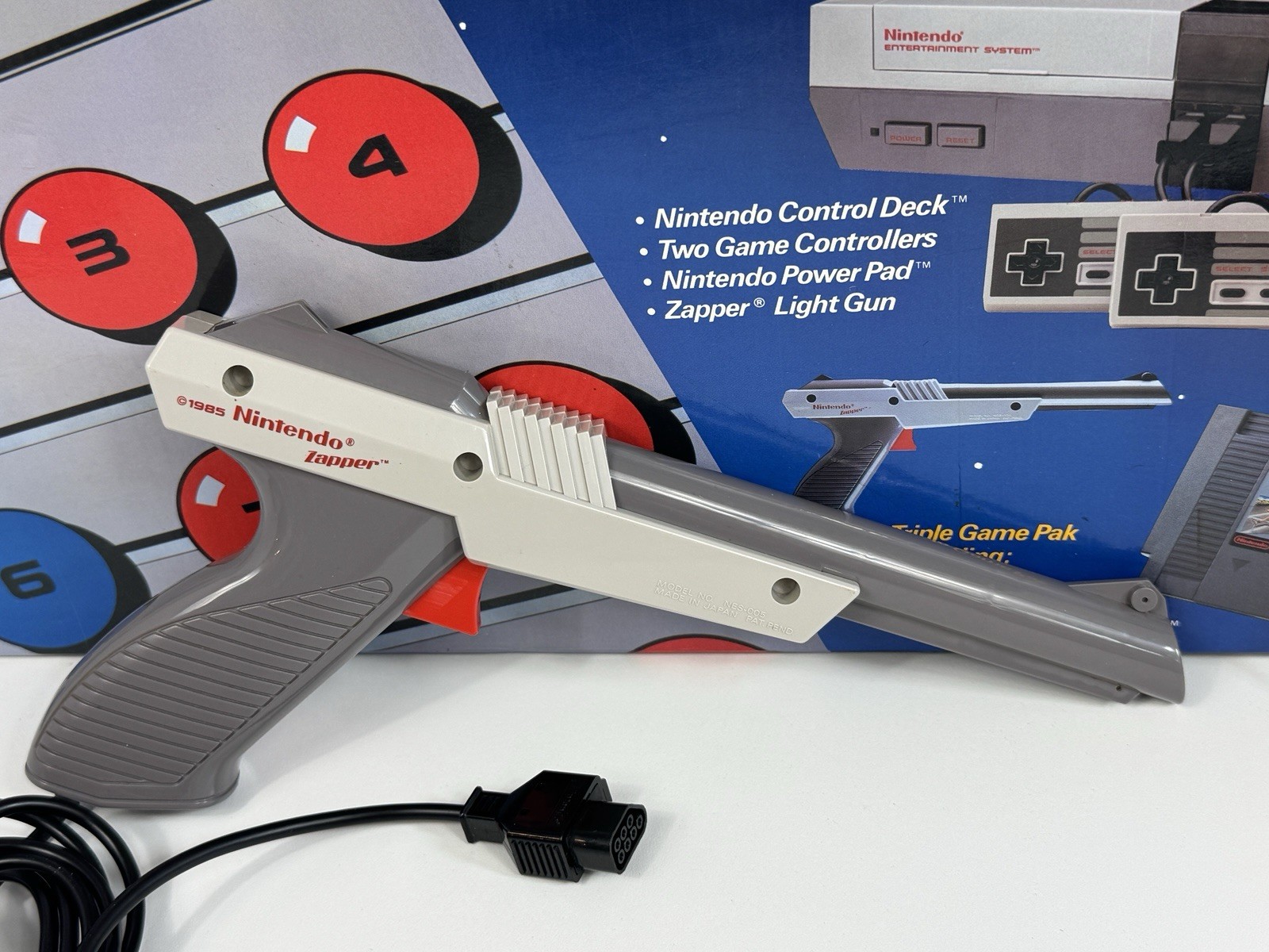 Nintendo NES Power Set Box Console Zapper Foam Inserts Tested No Power Pad