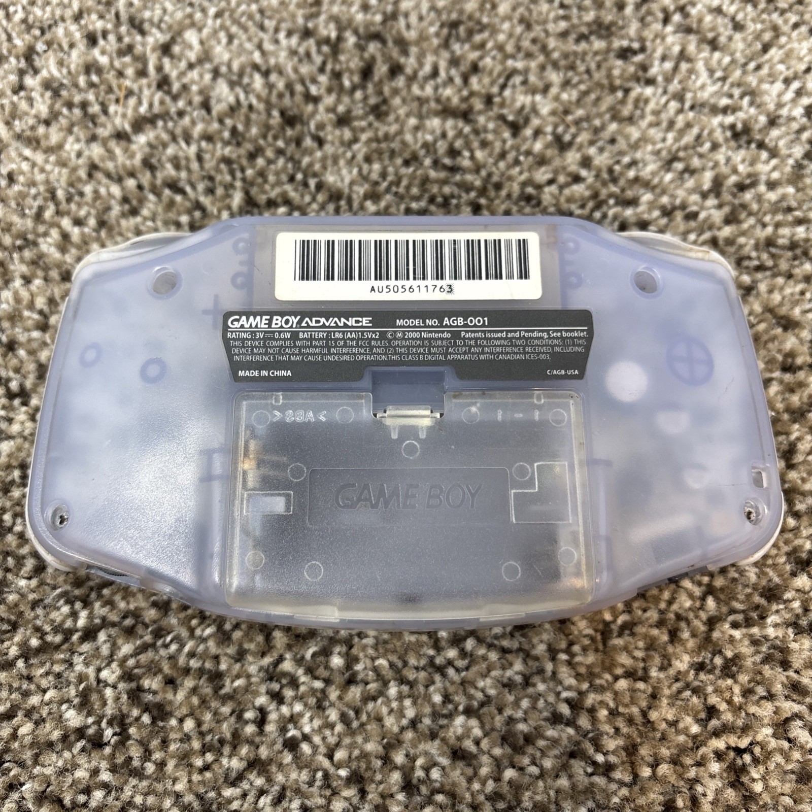Nintendo Game Boy Advance Glacier Clear Console Tested