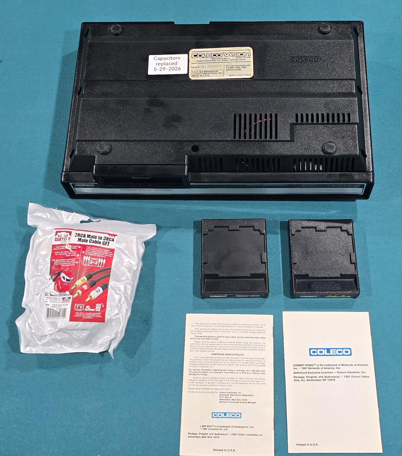 ColecoVision AV composite & Recapped fast boot chip Donkey Kong & Ladybug CUSTOM