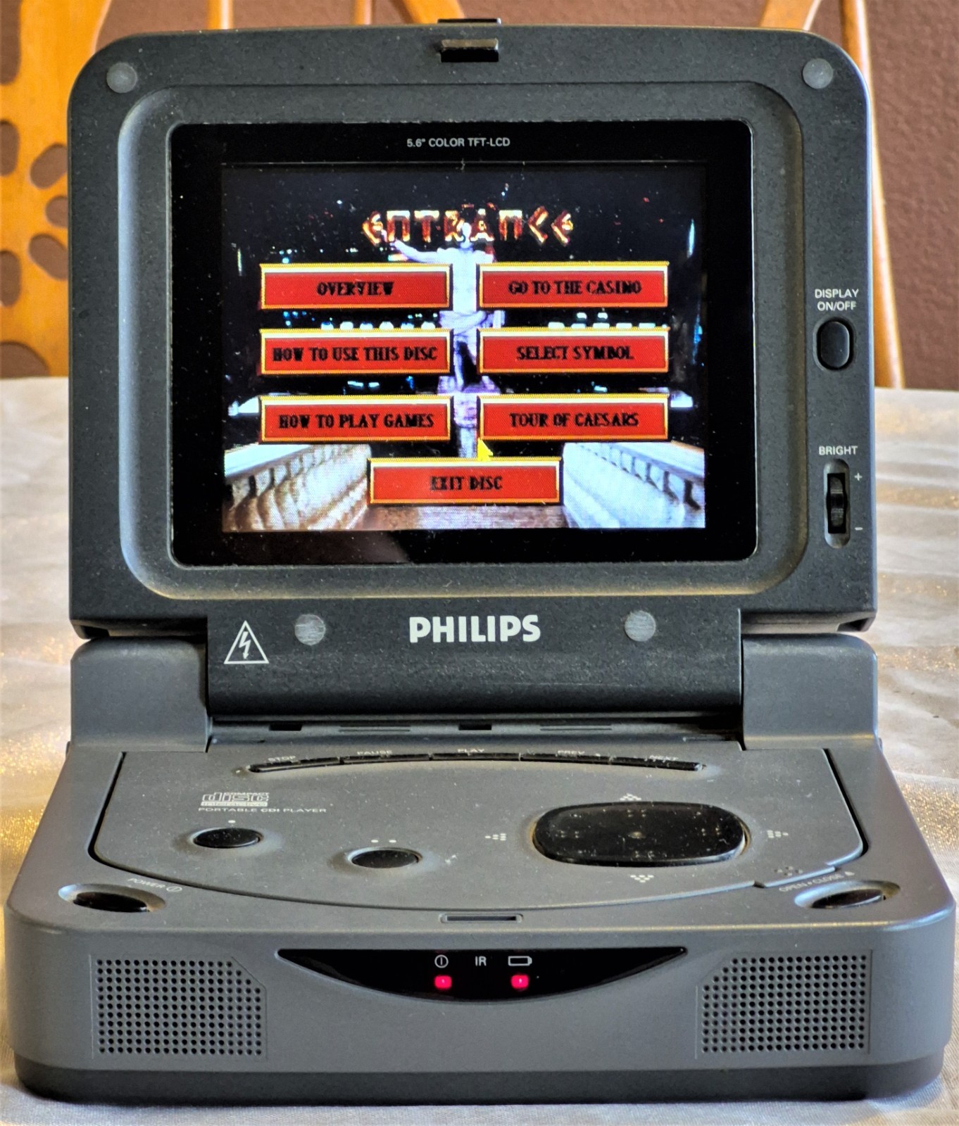 Philips 370 CDi Player Retro Console Nice Handheld Tested w/ Game Included VIDEO
