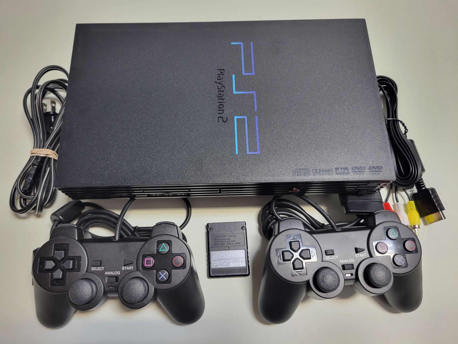 GUARANTEED Sony Fat Playstation 2 PS2 Console Bundle 2 BRAND NEW Controllers VG