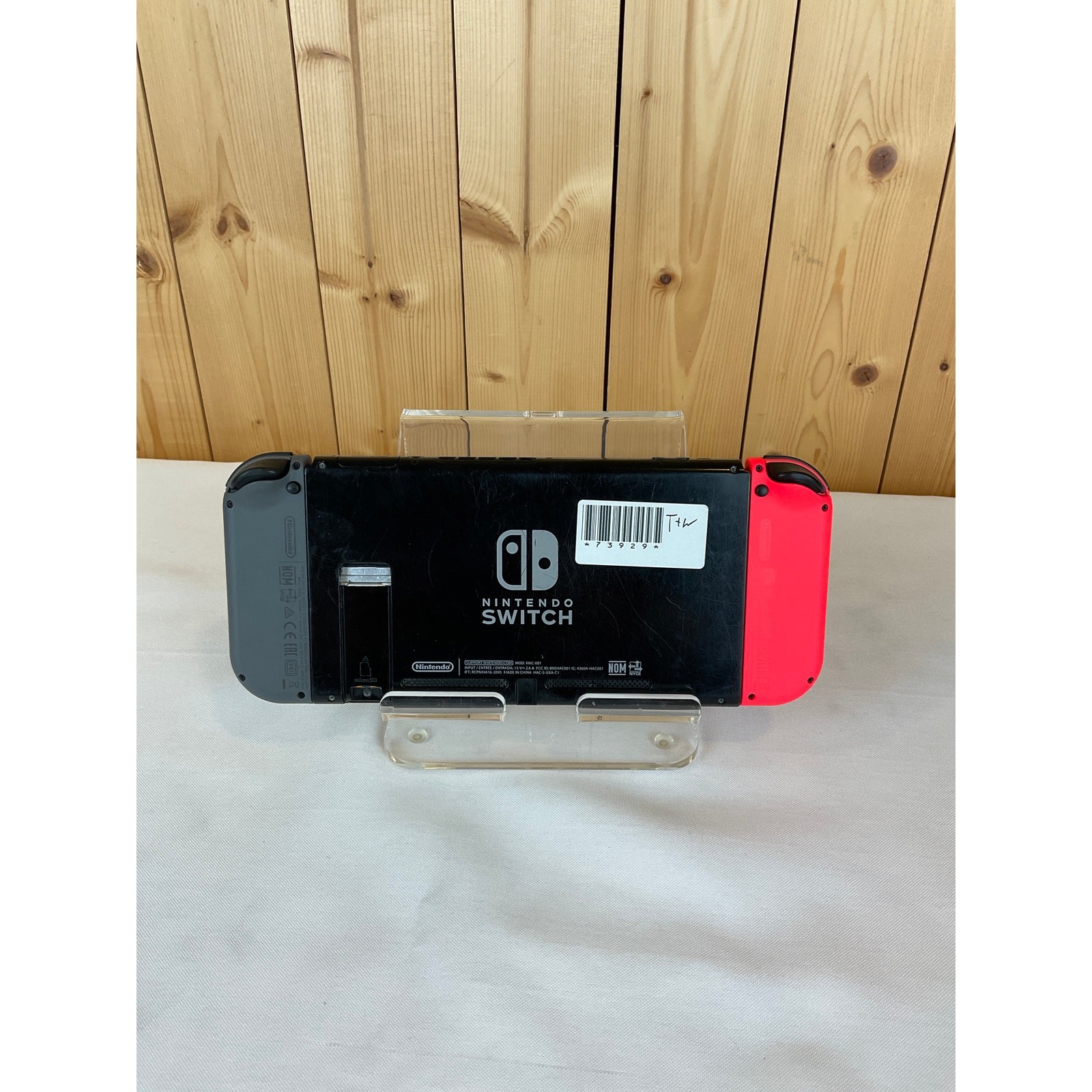 Nintendo Switch With Gray/Neon Red Joy Con Controllers, Bundle