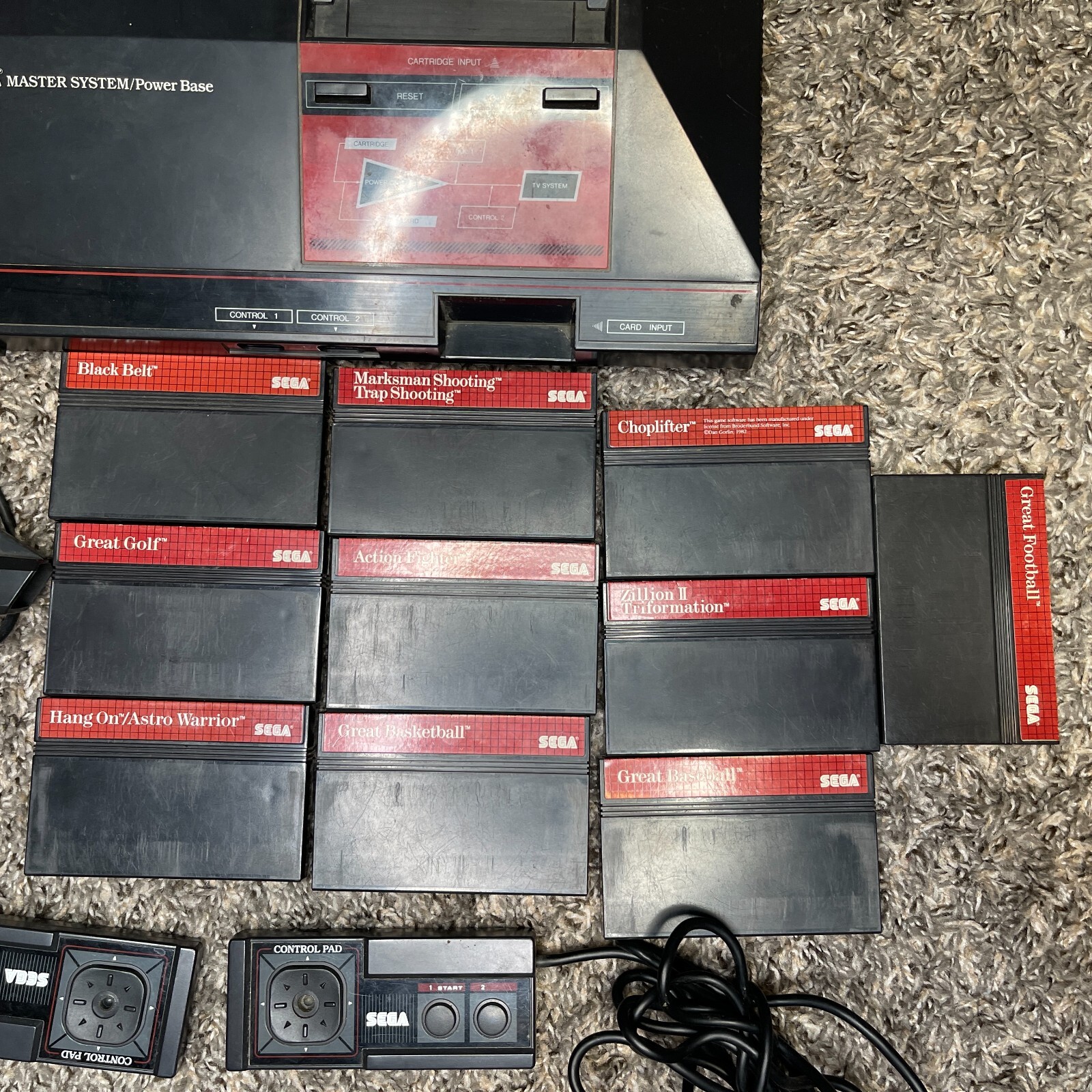 Sega Master System Console, 10 Games, 5 Controller, Light Phaser Tested &Working