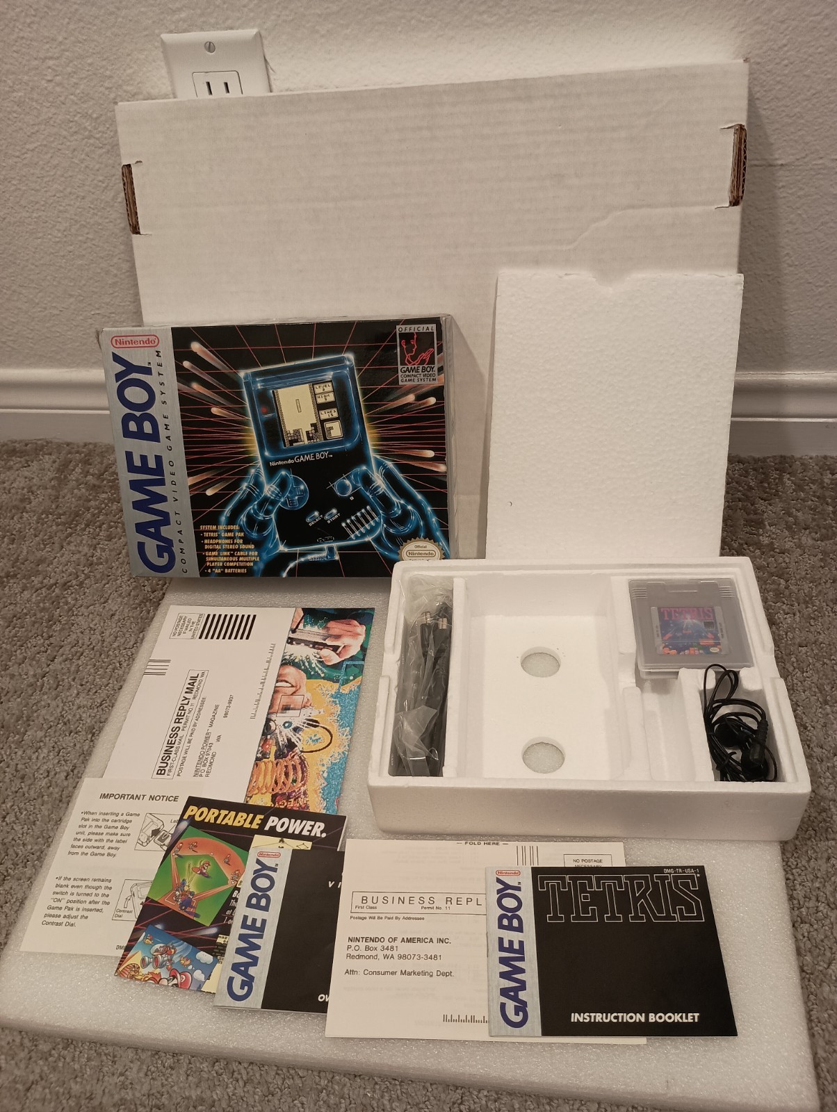 Nintendo Game Boy Handheld System Launch Edition in box with Tetris – NO SYSTEM