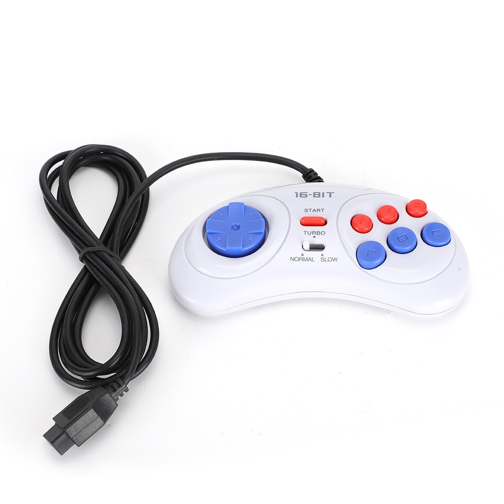 16Bit 9-Pin Mini Handheld Game Console Ergonomic Gaming Controller White Fo GTXG