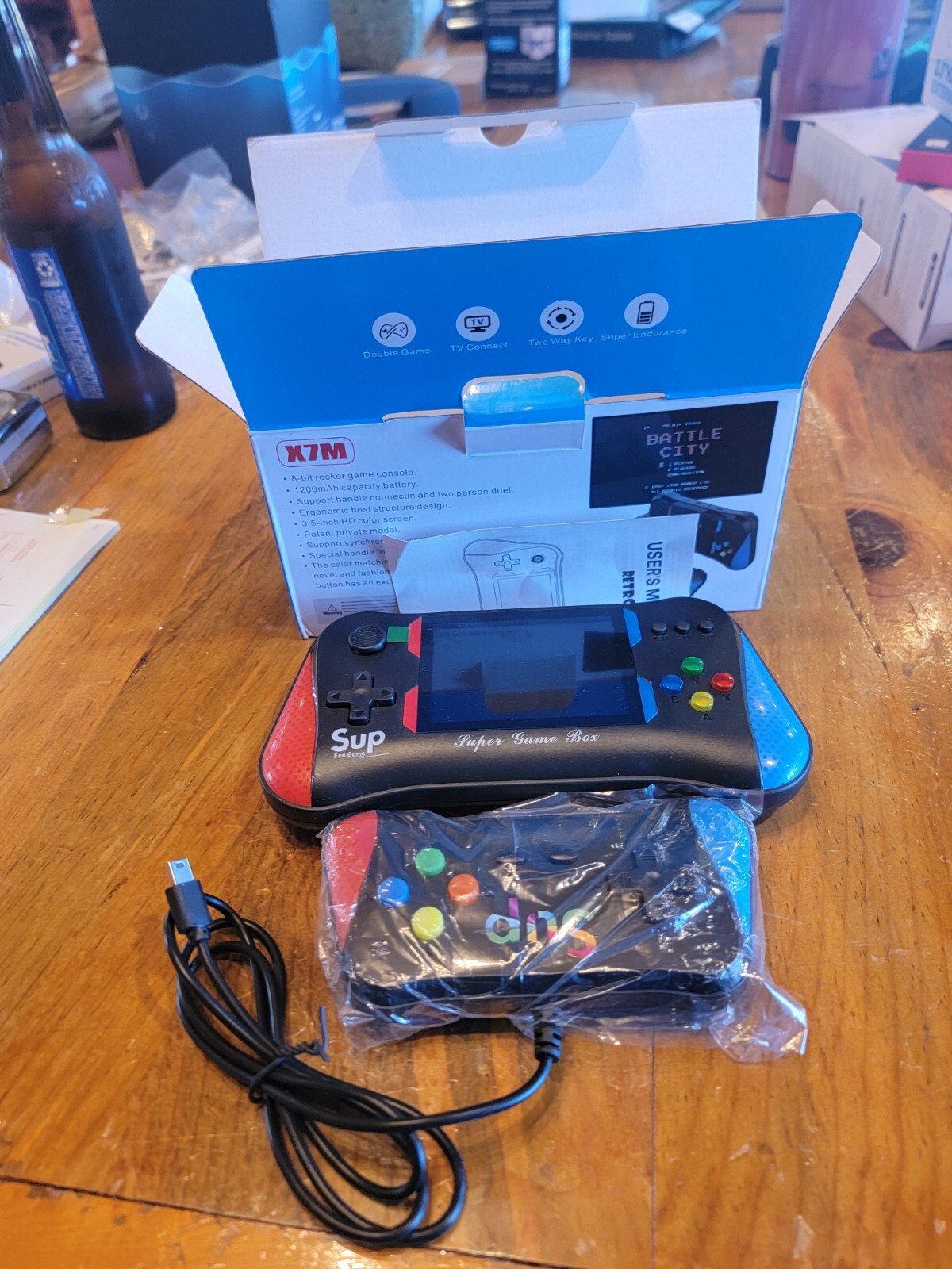 OH YOUTH JOYSTICK GAME CONSOLE- MODEL X7M – 3.5 INCHES -RED & BLUE –