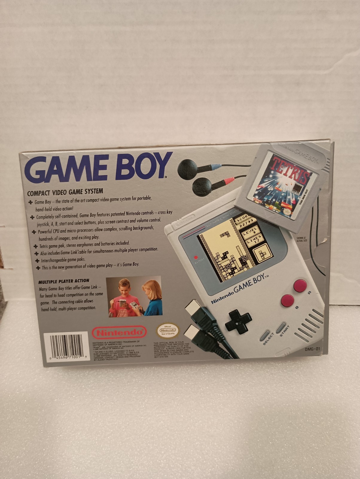 Nintendo Game Boy Handheld System Launch Edition in box with Tetris – NO SYSTEM