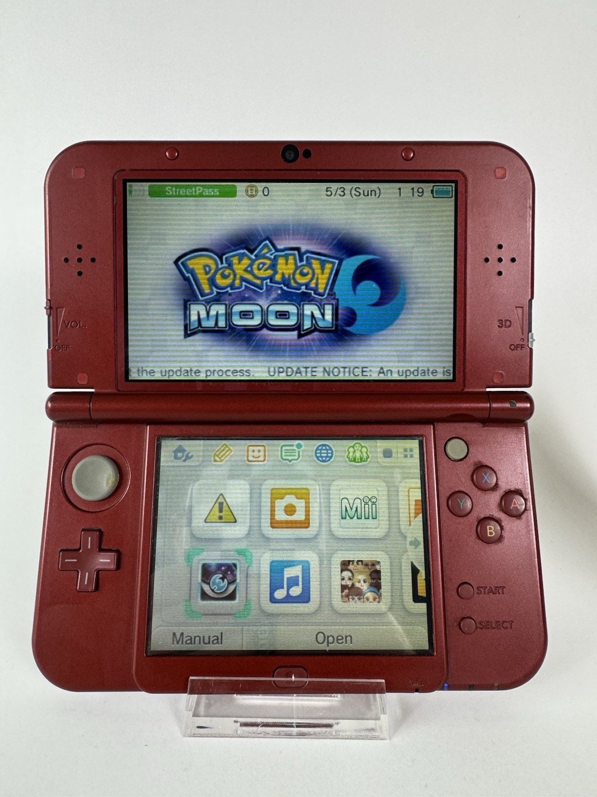 New Nintendo 3DS LL/XL – In English – Metallic Red – 64gb-w/new charger