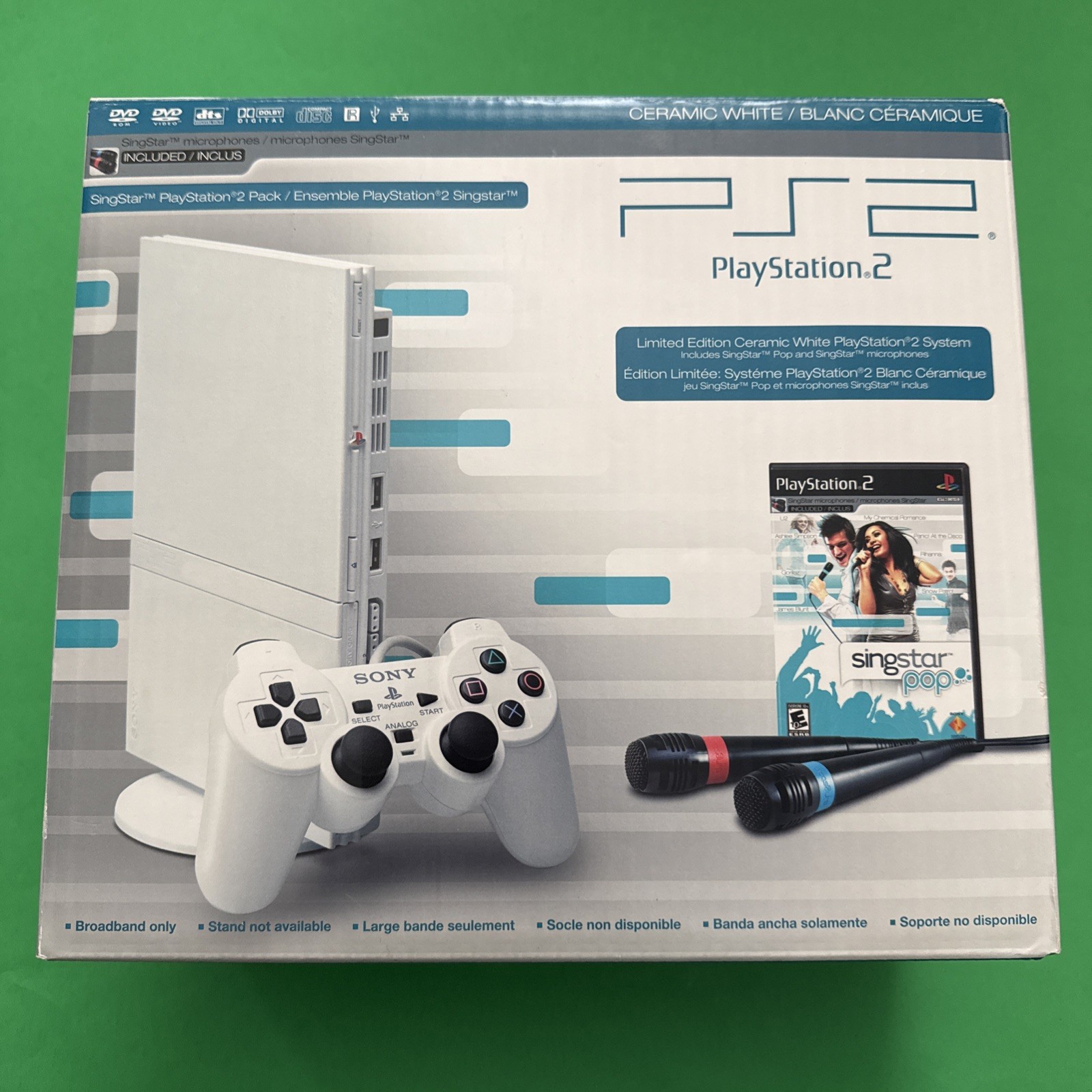 BOX ONLY Sony PlayStation 2 Ceramic White SCPH-79001CW Singstar Edition
