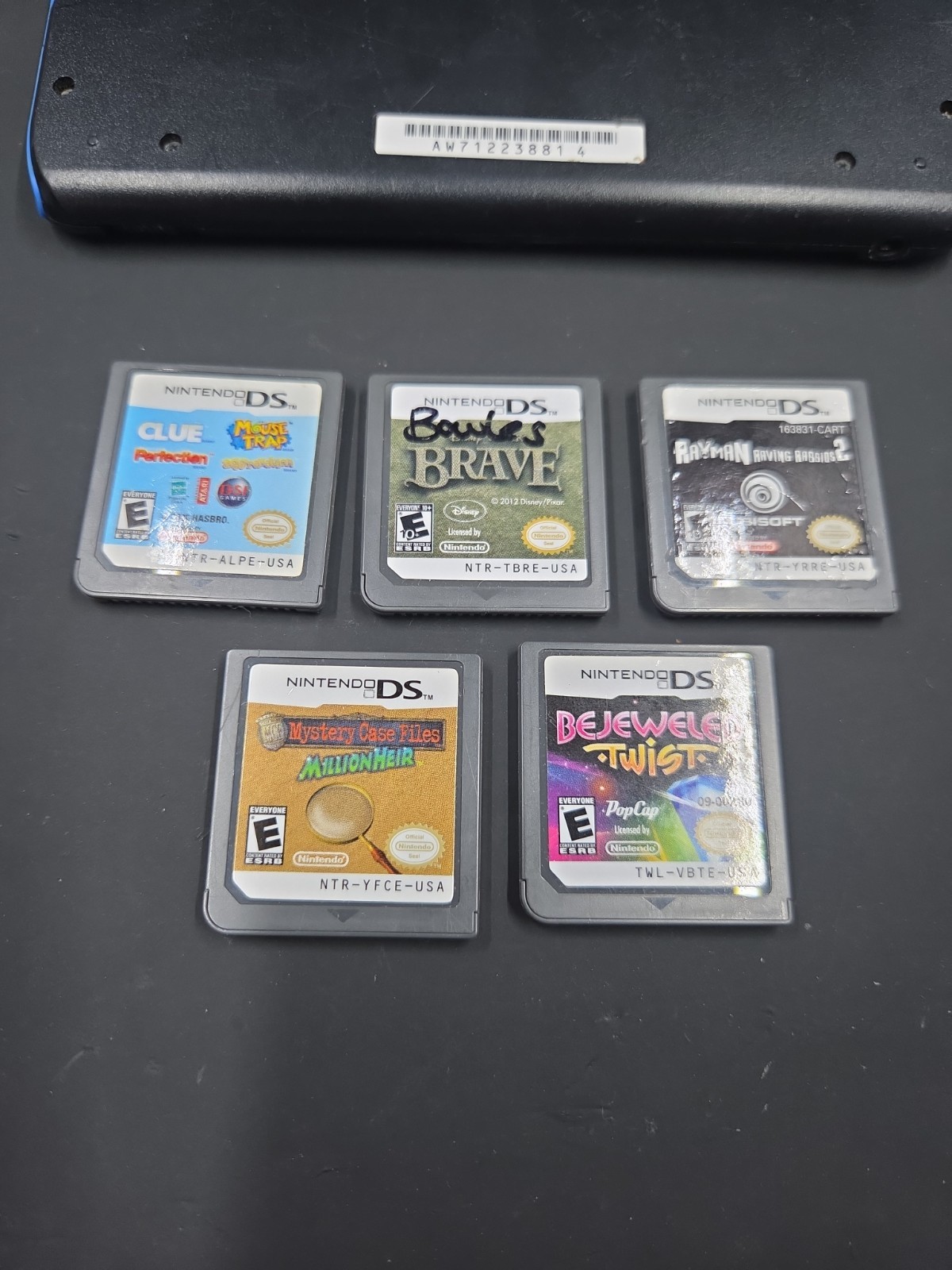 *USED* Nintendo 2DS Black Blur Console OEM Tested Works Great + 5 Games Charger