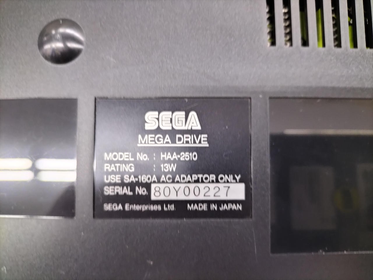 Mega Drive Model HAA 2510 SEGA