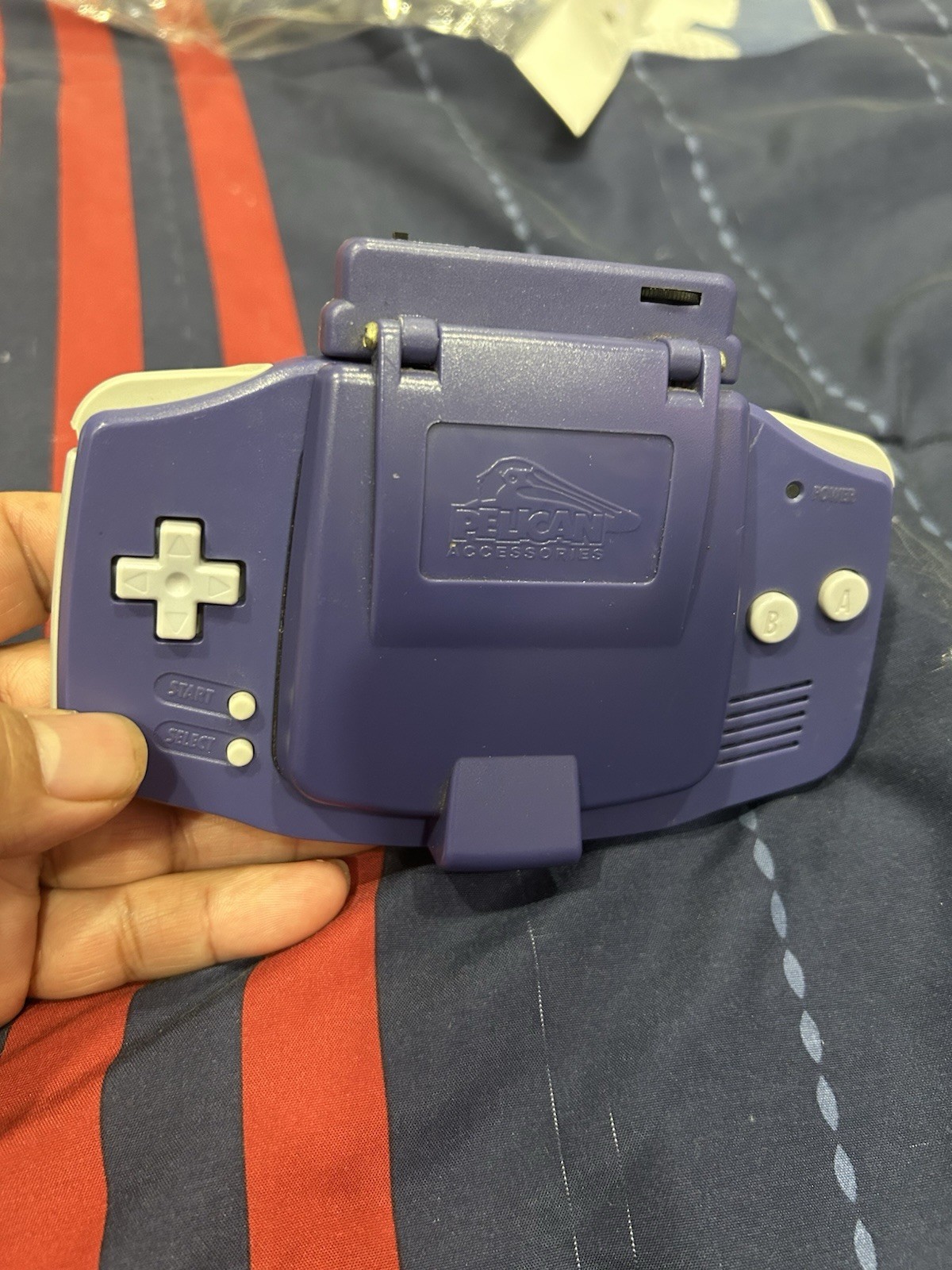 Game Boy Advance GBA AGB-001 Console Blue W Pelican Light And Gam