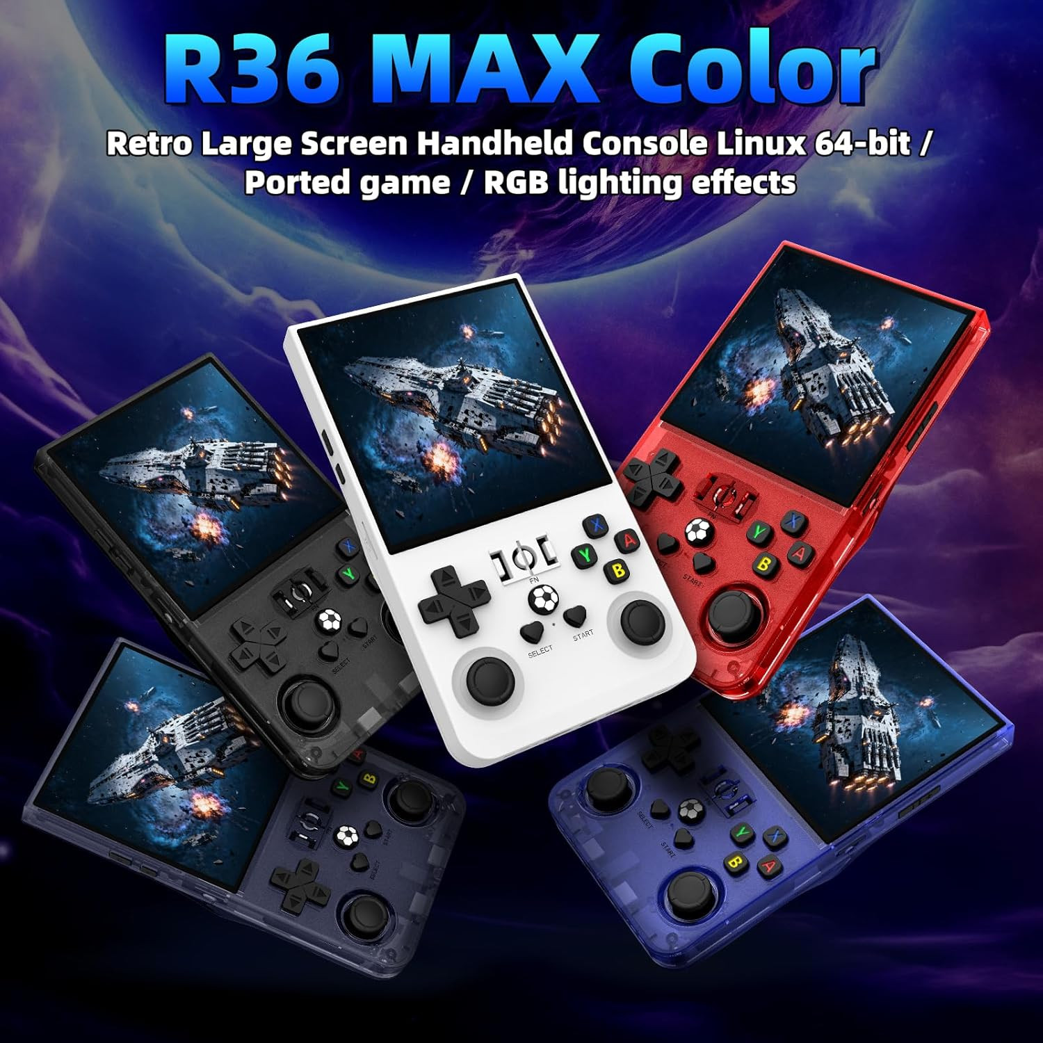 R36TMAX Retro Handheld Game Console, 4.0 Inch IPS HD Screen Retro Gaming