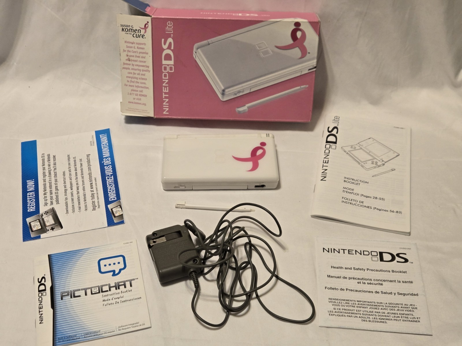 Nintendo Ds Lite Susan G. Komen Special Edition Matching Serial RARE