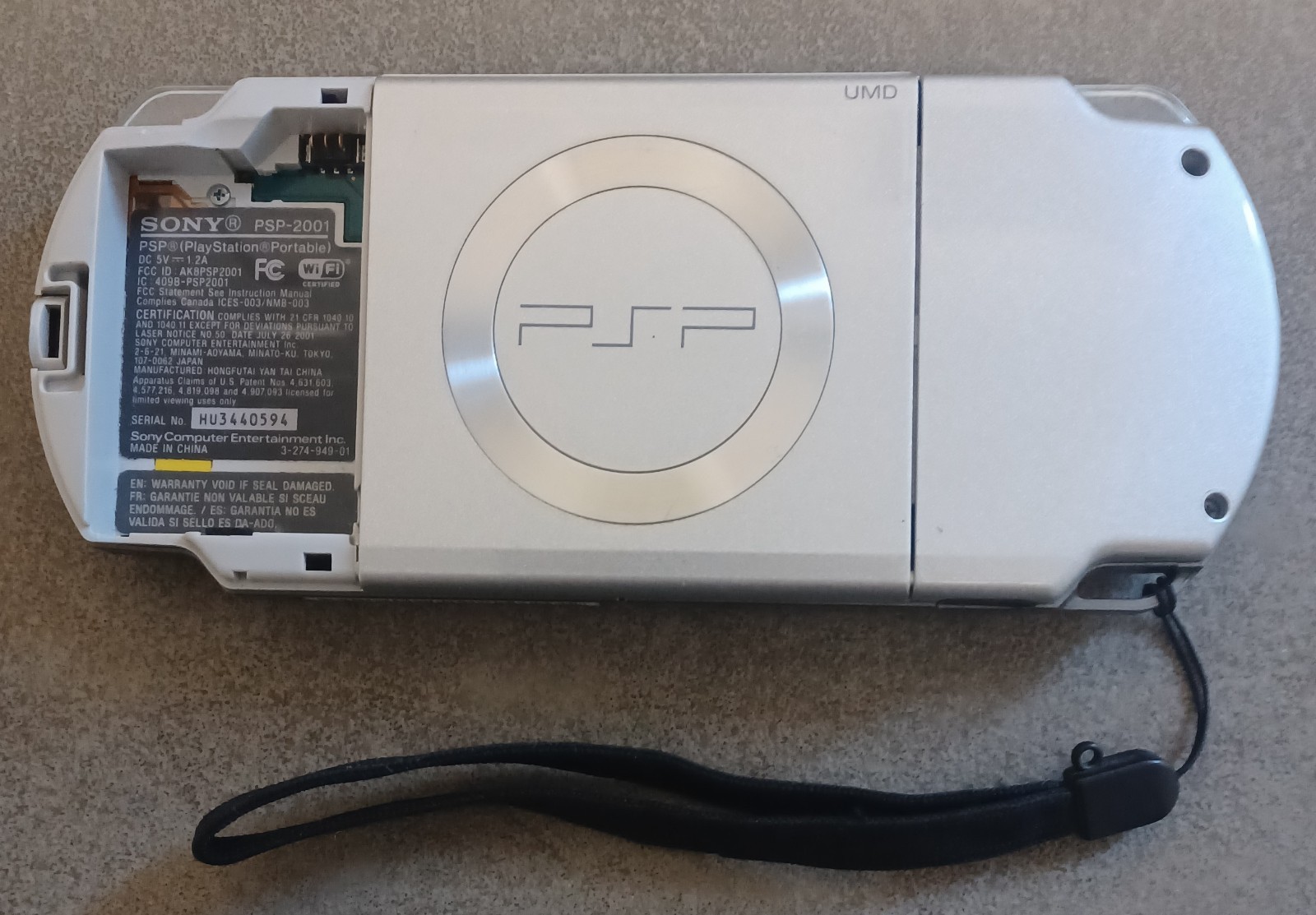 Sony PSP-2001 Slim Launch Edition Silver w/Charger *No Battery* (Parts/Repair)