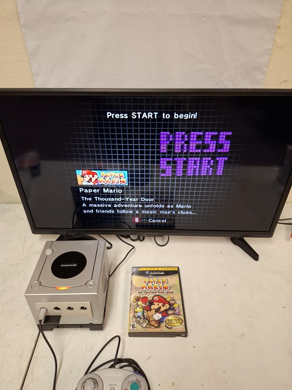 Nintendo DOL-001 USA Gamecube Console – (Silver)Working W/ Game, Carrying Case,