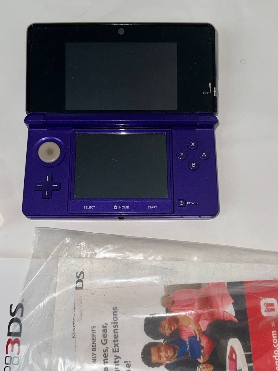 Nintendo 3DS Midnight Purple System + Charger Games 64GB SD OG Imserts Booklets