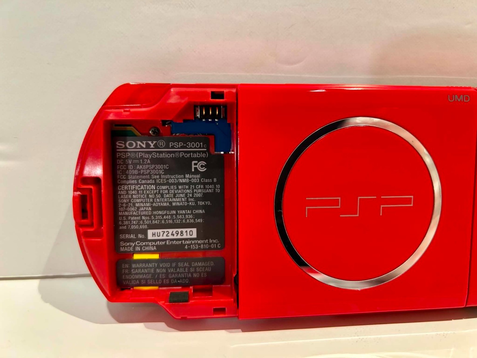 PSP 3000 (3001) God of War Limited Edition Black & Red Tested Working No Charger