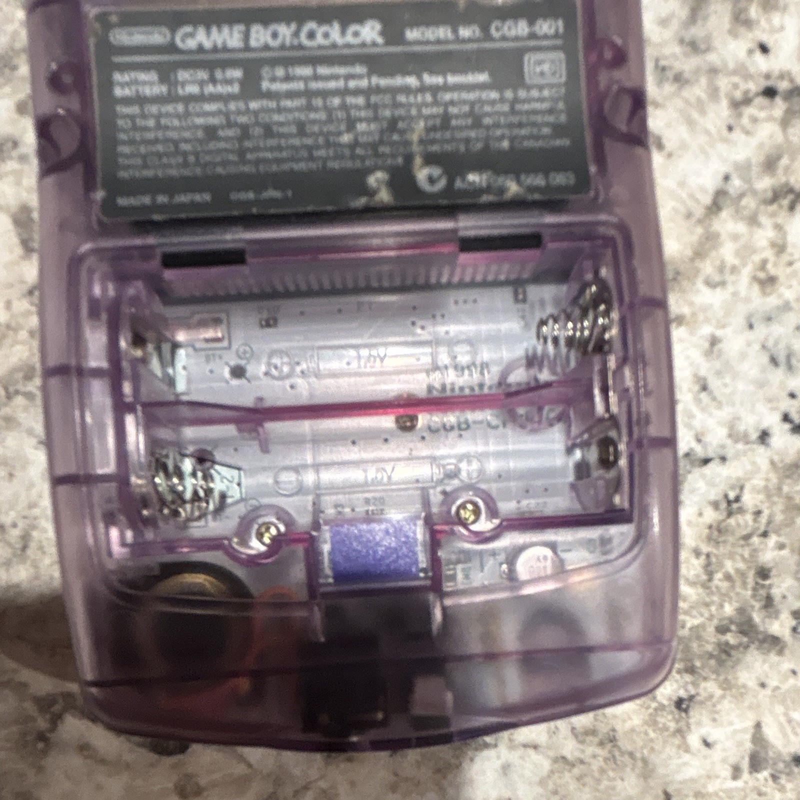 Nintendo Game Boy Color CGB-001 Atomic Purple Handheld w/ 3 Games