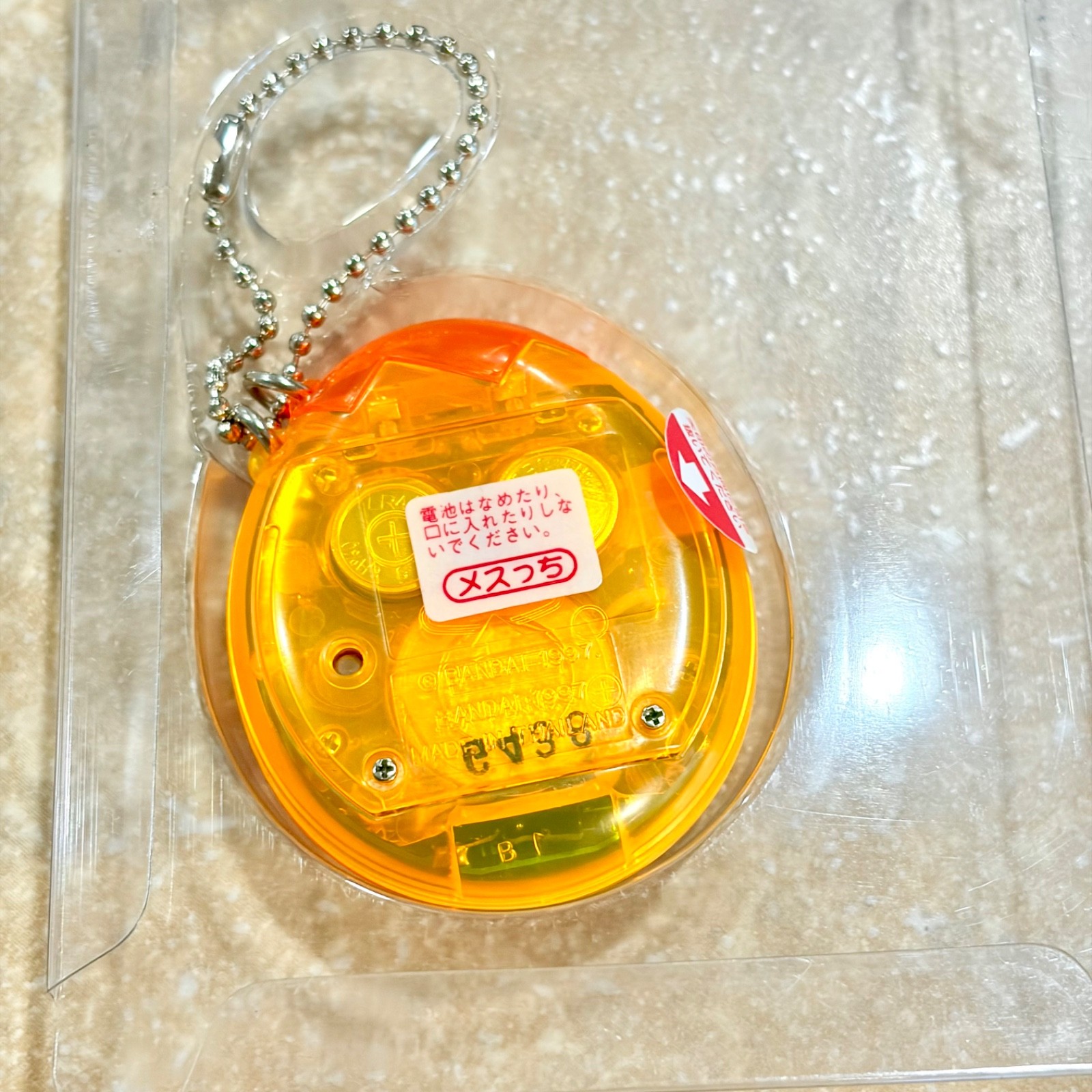 Bandai Tamagotchi (Osutchi Mesutchi) Clear Orange 1997 Digital Pet Japan TESTED