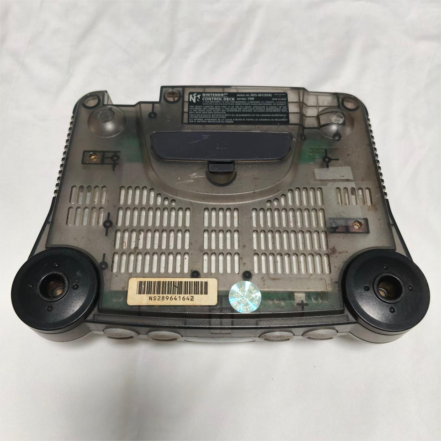 USA Nintendo N64 Console Systemv Clear Gray Shell Bundle W/Oem controller Cords