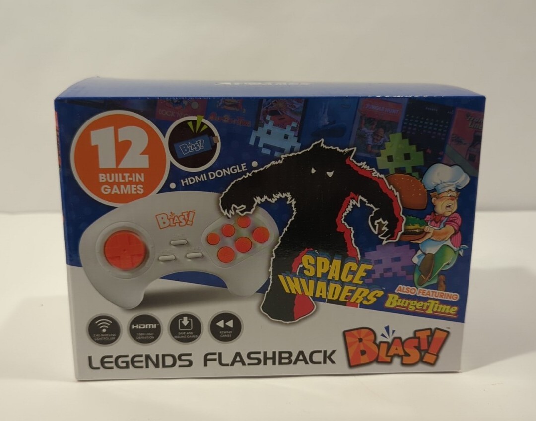 BLAST! Legends Flashback Video Game Console (WHITE) +12 Games RETRO