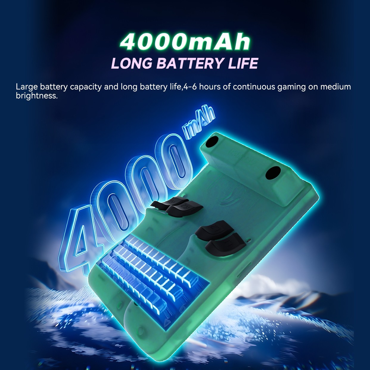 R36MAX 2 Retro Handheld Game Console, 4.5 Inch, HD Screen 128GB Green Color