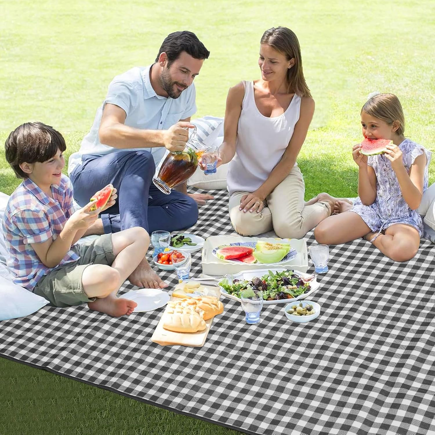 HX&OD Outdoor Picnic Blanket 80″X80″ Picnic Mat Extra Large Camping Blanket Beac