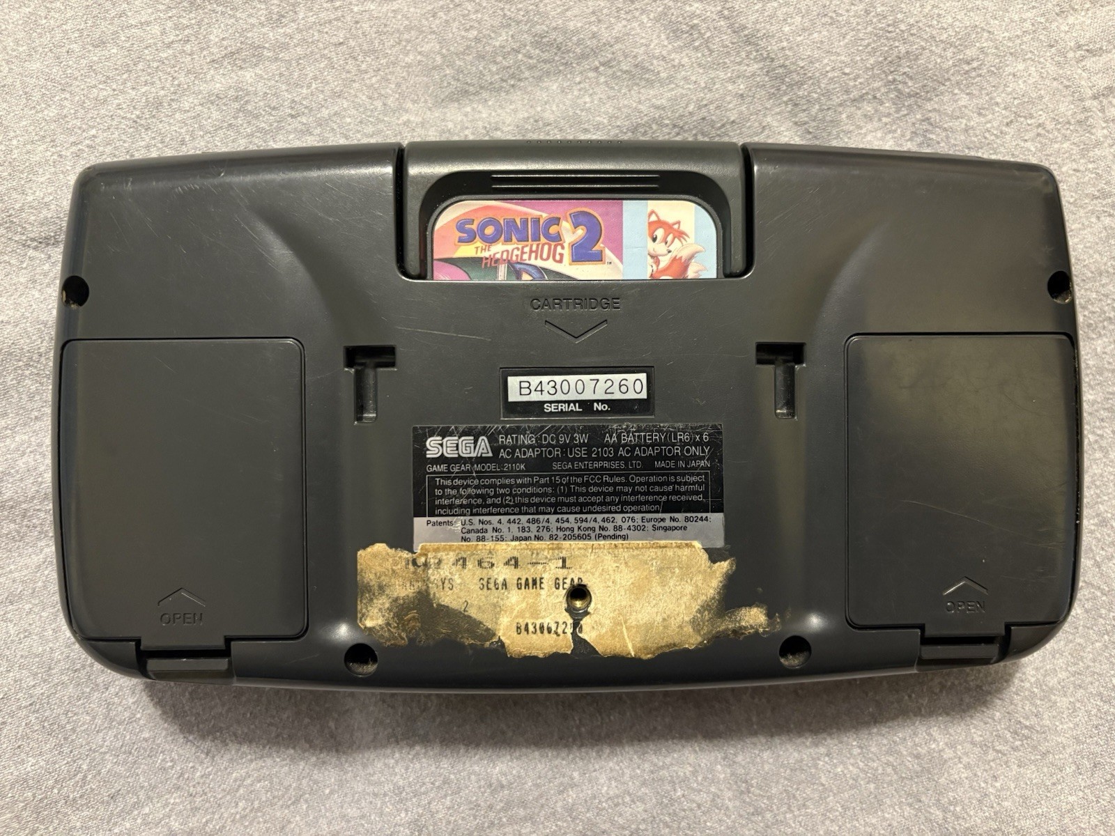 WORKING – SEGA Game Gear Black with Sonic the Hedgehog 2 (READ DESCRIPTION)
