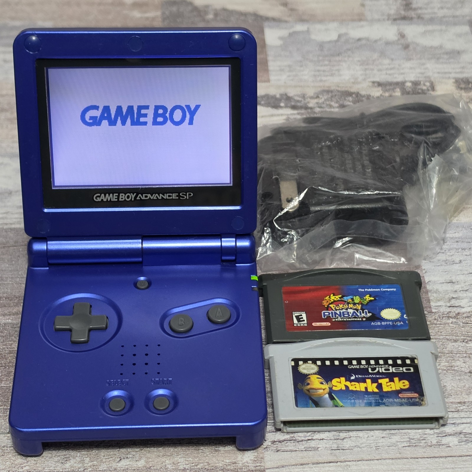 Nintendo GBA SP Console Cobalt Blue AGS 001 Bundle Games – Pokemon Pinball