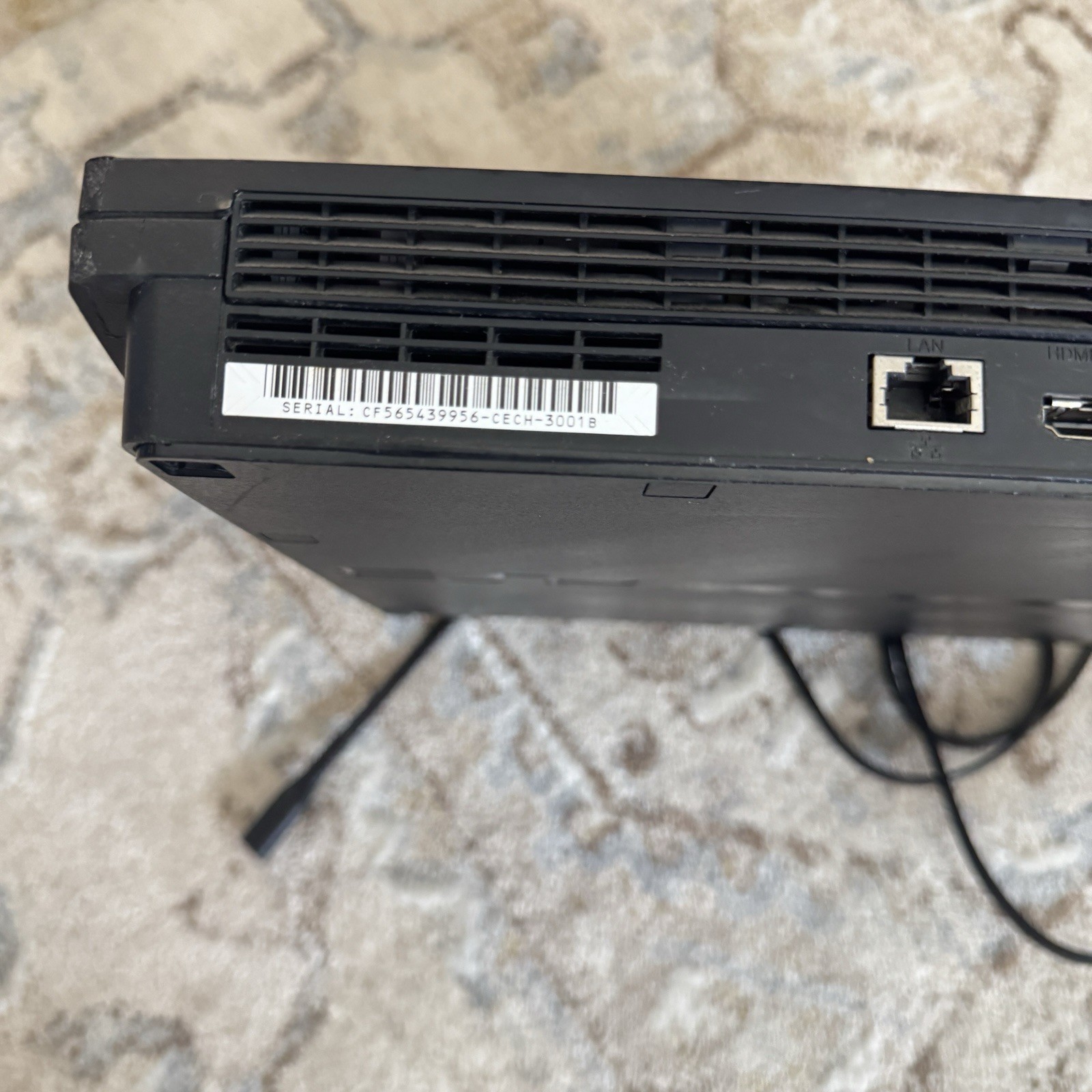 Sony PlayStation 3 Slim Black Console Cech-2001b For Parts Powers On Then Off