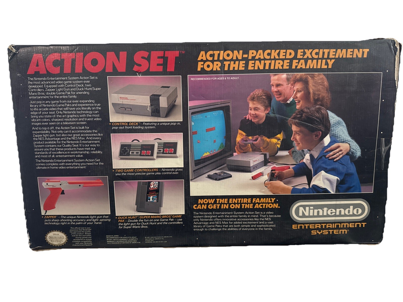 Nintendo NES Action Set Home Console – White/Gray – In Box /w Styro NO GAMES