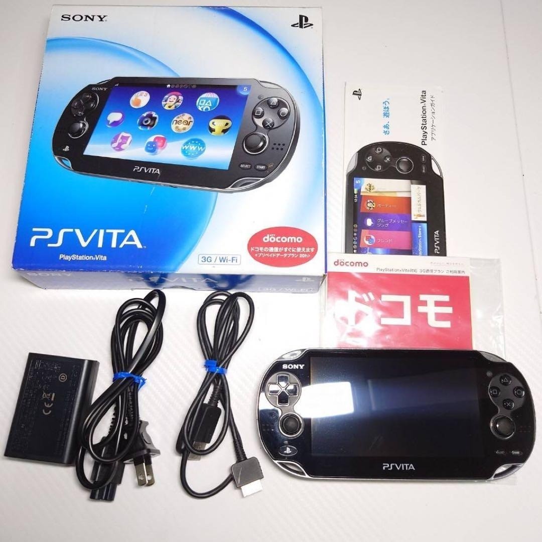 Sony PS Vita PCH-1100 Crystal Black OLED 3G Wi-Fi Boxed Complete 7065