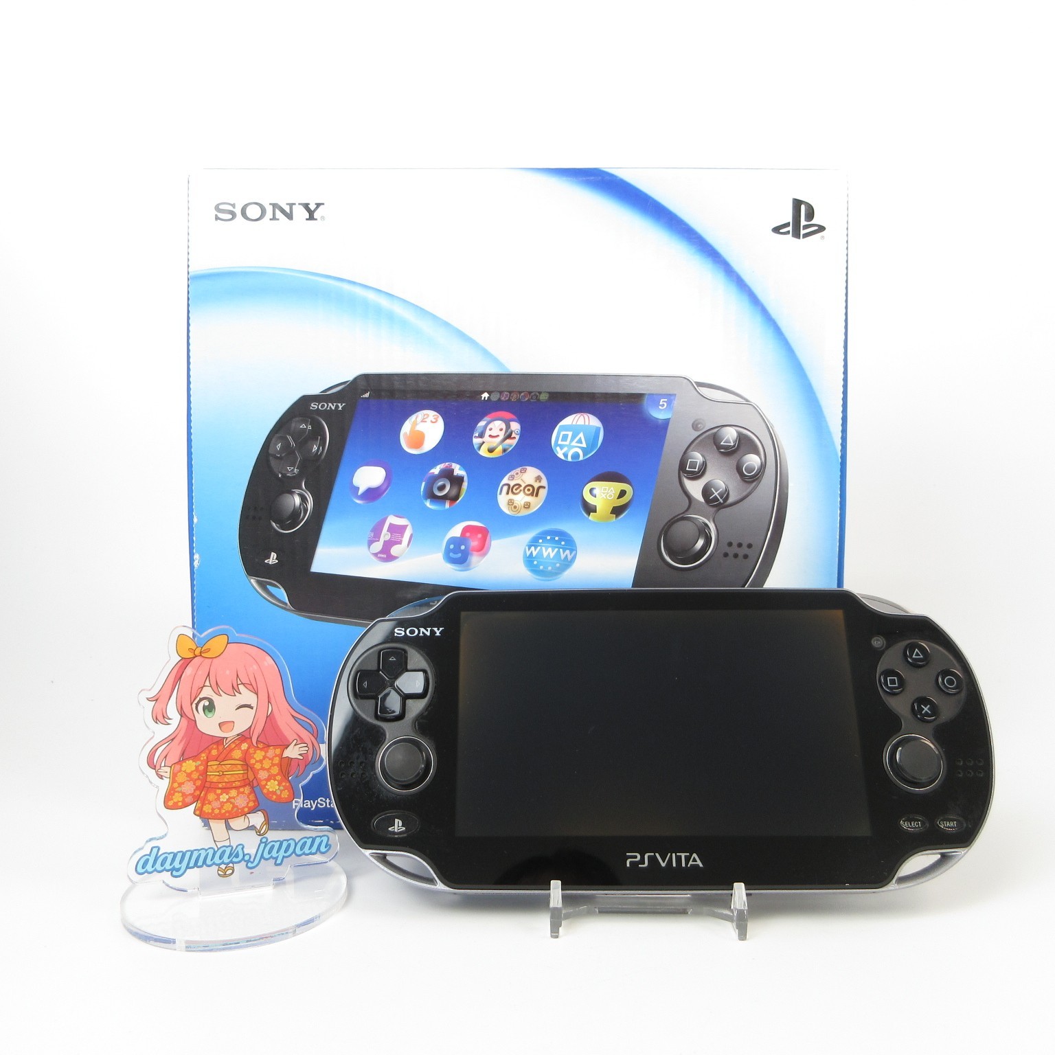 【Excellent】Sony PS Vita PCH-1100 Crystal Black 3G/Wi-Fi Model Console #DEN2/0425