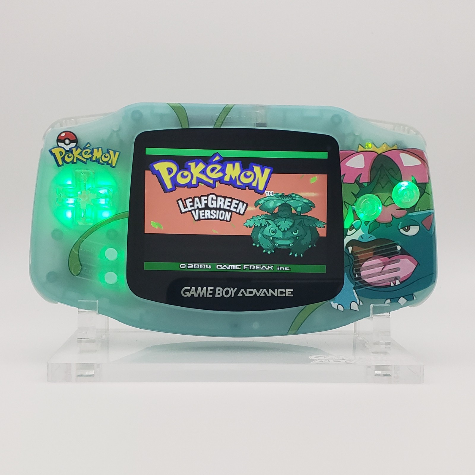 Venasaur Game Boy Advance, Tactile & LED buttons, Backlit IPS Screen, Pokemon