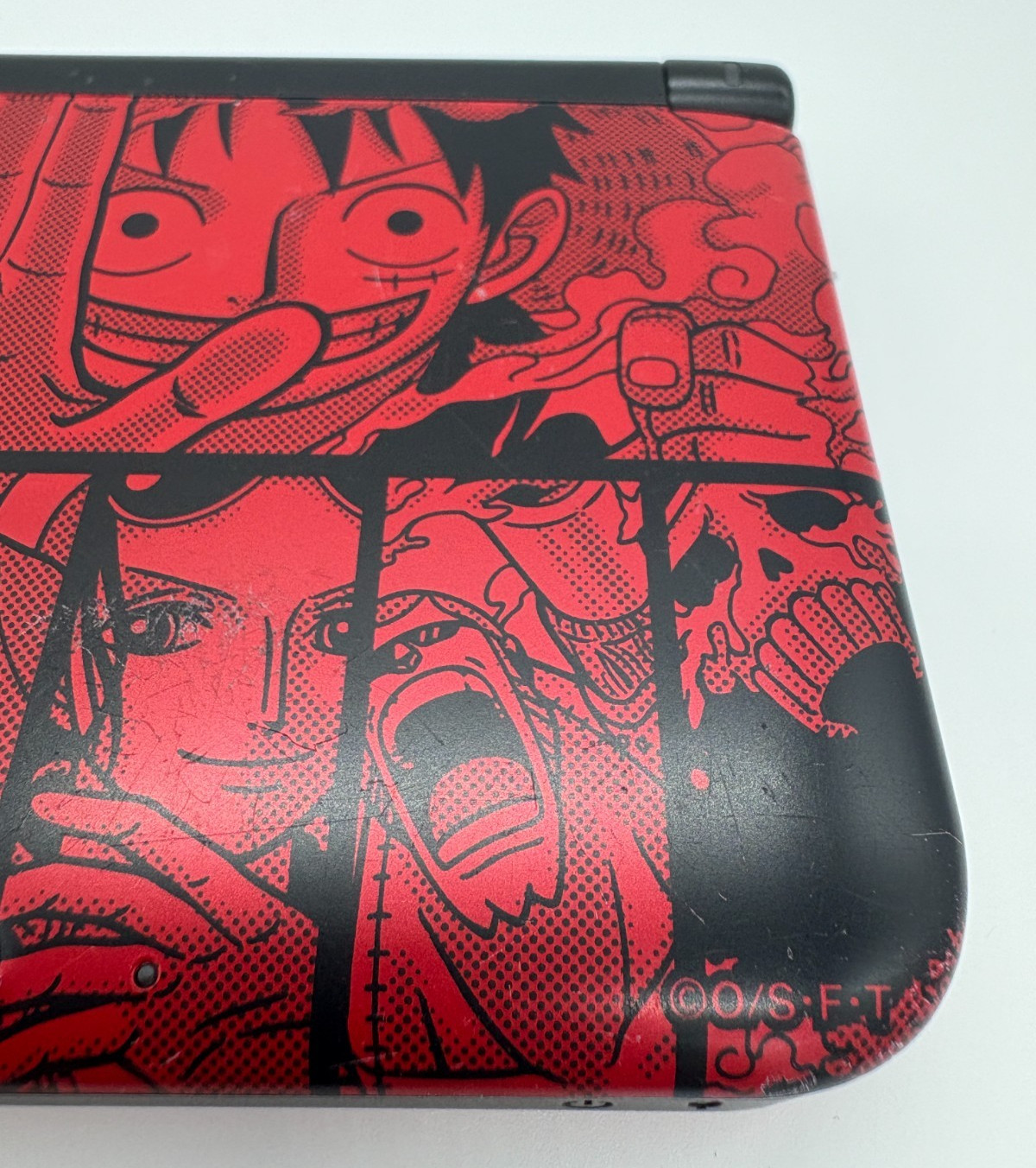 3DS LL Luffy Red Console W/Stylus One Piece Unlimited World R, works good