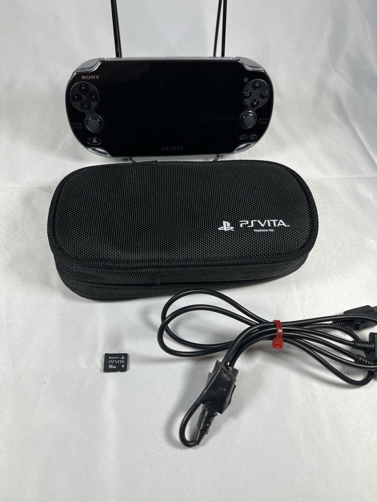 Sony PS Vita PCH-1101 OLED Black + 16GB Memory Card + Charger + Case Tested